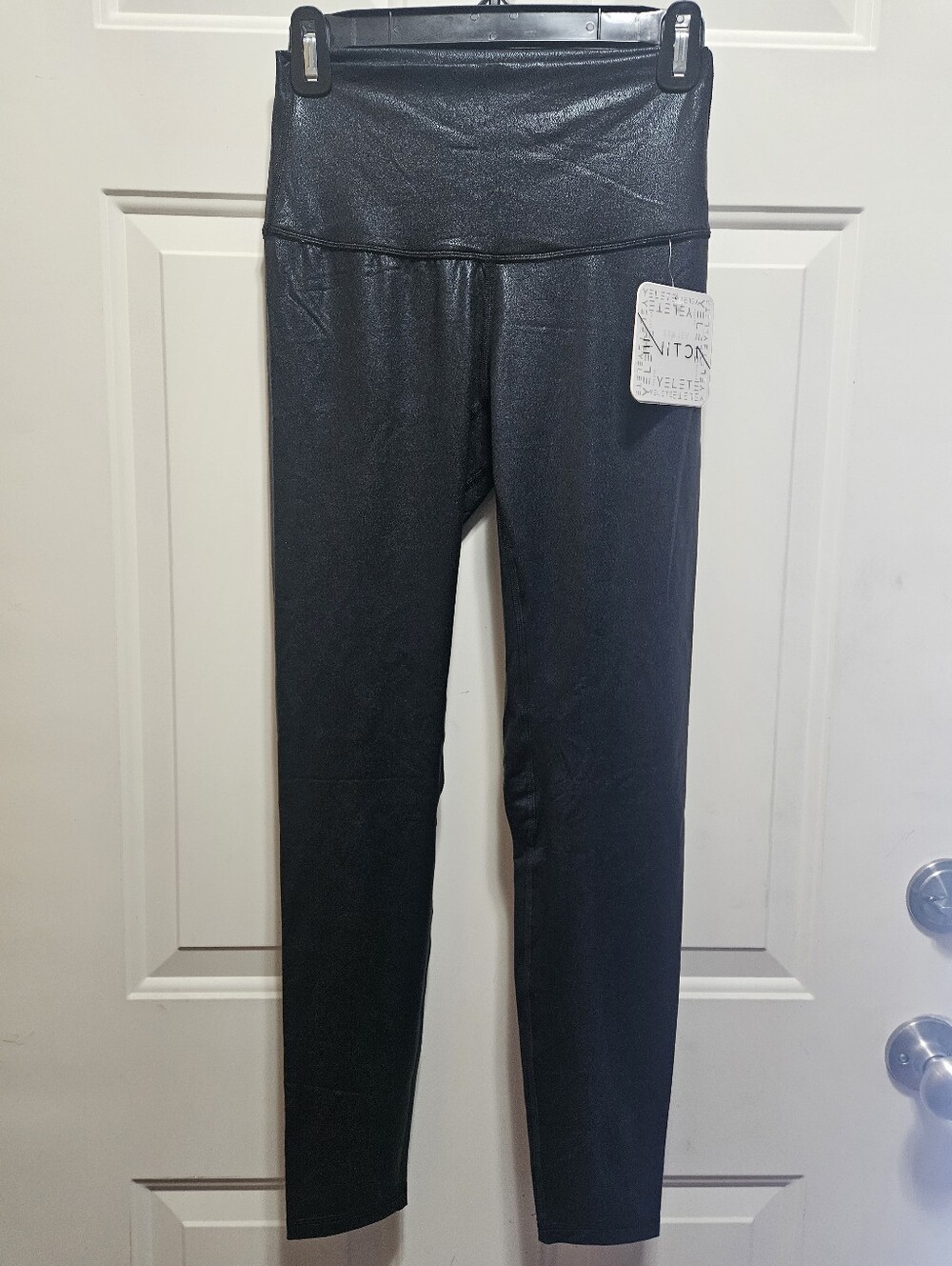 Yelete Faux Leather Active Leggings